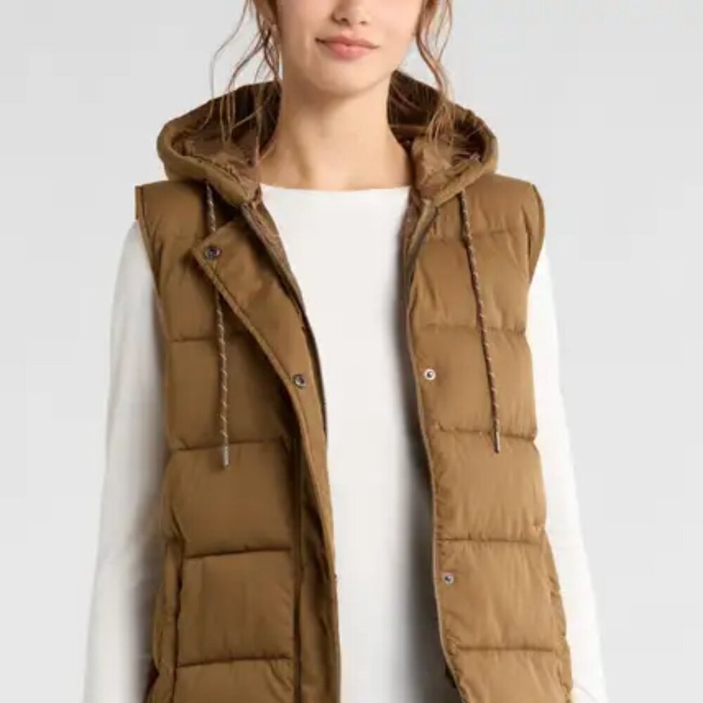 Zella Long Hooded Puffer Vest